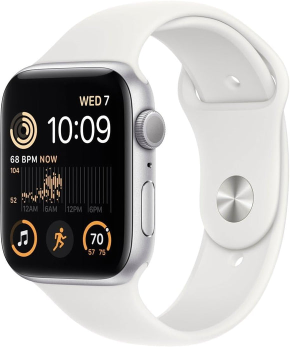Apple Watch SE GPS + Cellular Aluminum 44mm (2nd gen) Silver + White Strap