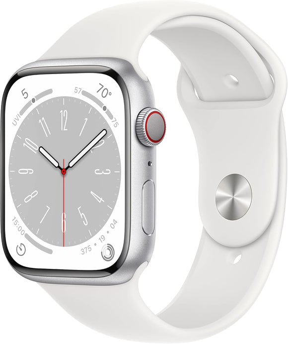 Apple Watch Series 9 GPS + Cellular 41mm Aluminum Silver Case + White Strap