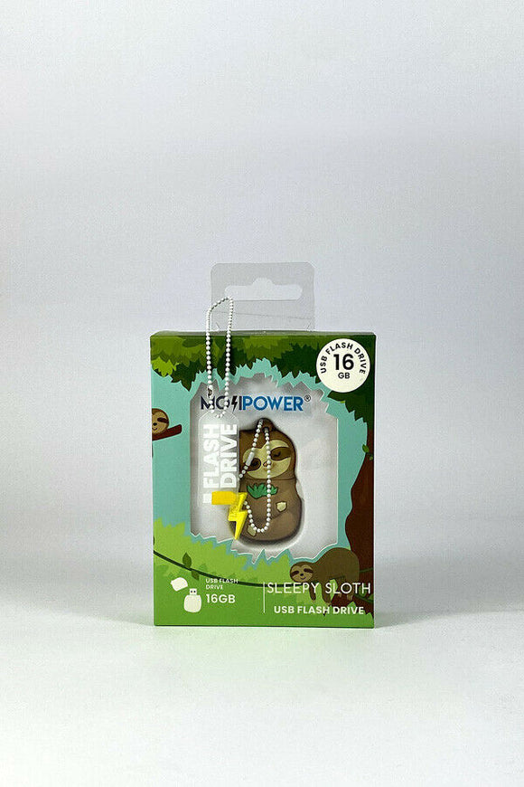 MojiPower USB Flash Drive - Sleepy Sloth